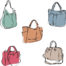 5 fashionable stylish sketch style woman hand bags